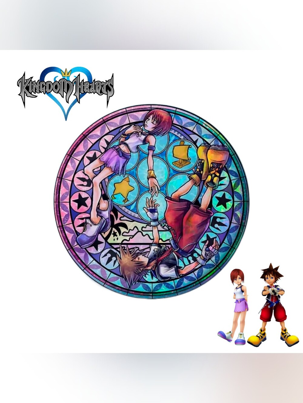 Kingdom Hearts Kairi & Sora Stained Glass Pin